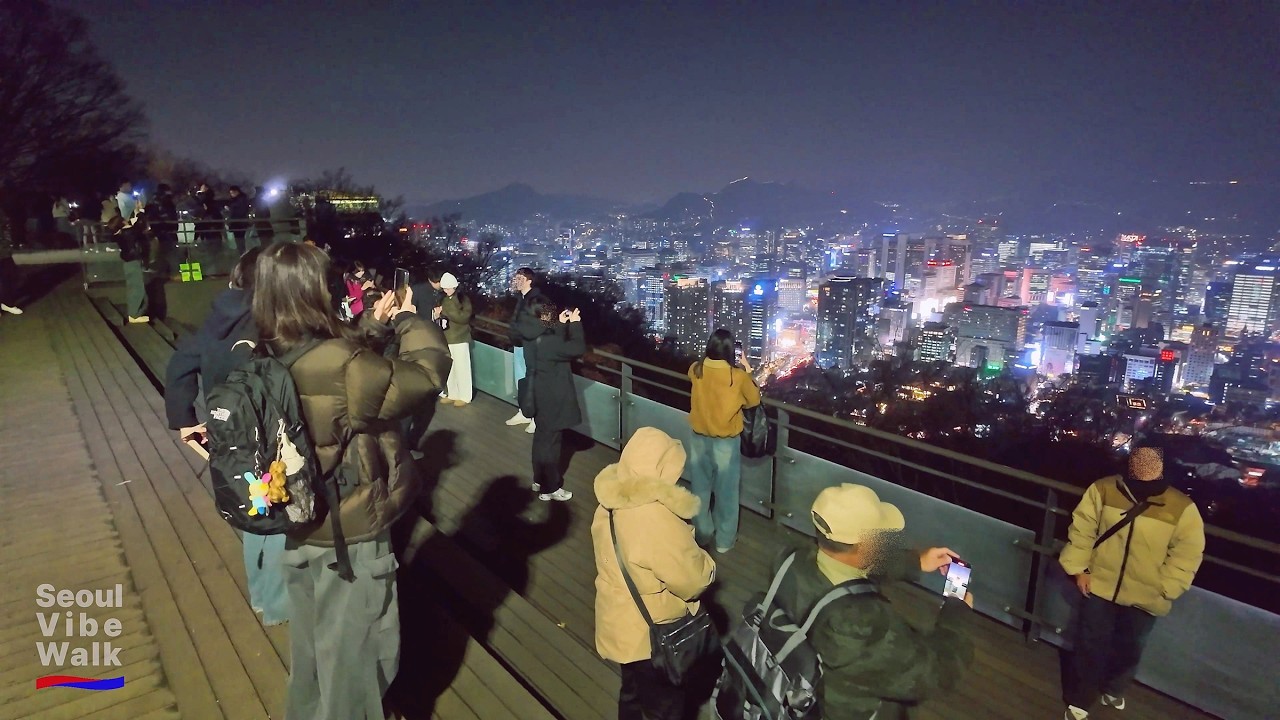 Winter Walk from Myeongdong Fashion Street to Namsan Tower 🌃❄️ Crowded Seoul Night | 4K HDR