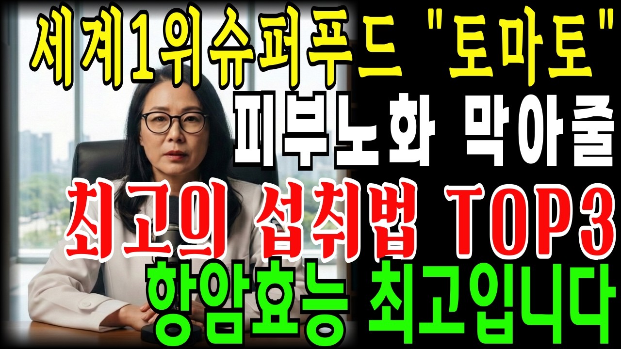 피부노화방지, 항암효과에 최고인 토마토, 최고의 섭취방법 TOP3! | 최악의 토마토 섭취법 TOP3 | 시니어건강 | 건강백세 | 항암 | 피부노화 | 피부미용
