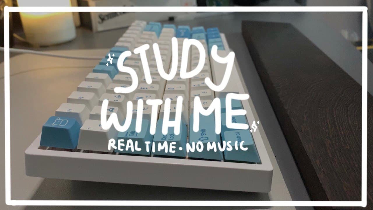 💙🦋 real time study with me | mechanical keyboard typing asmr (rk84 w/ gat yellows) & no music