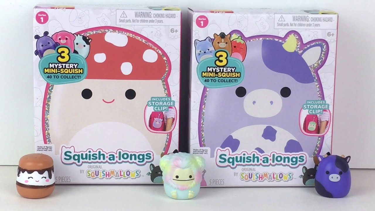 Мини-фигурки в коробке-заглушке Squish-A-Longs Squishmallow и зажимы для хранения Clip-A-Long ✨ #...