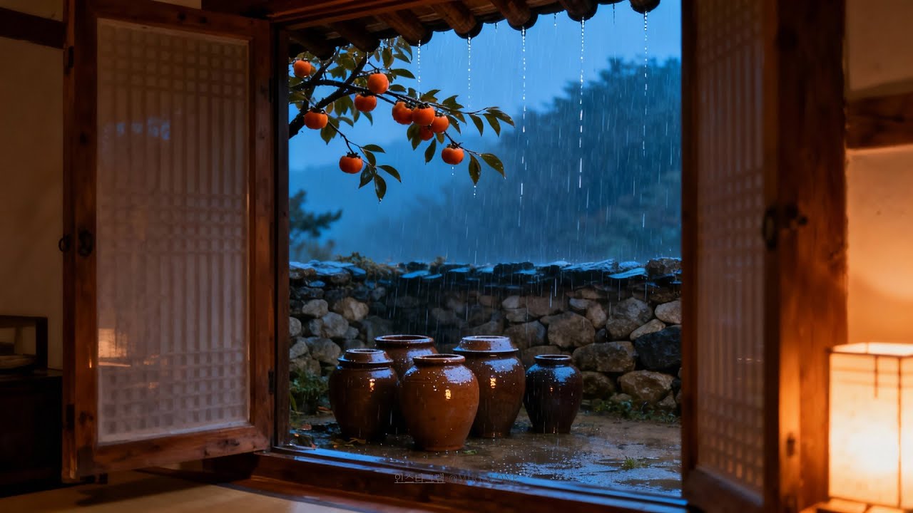 비 오는 밤, 그리운 할머니 집 장독대 빗소리 ☔ |  3분만에 꿀잠 (중간광고 없음)