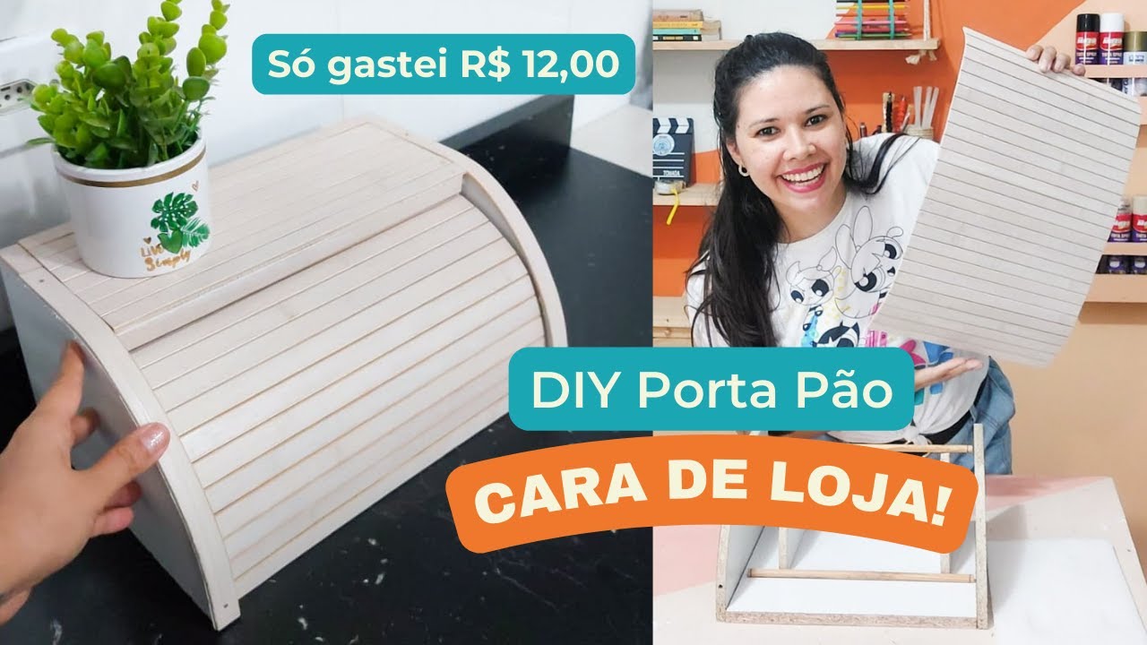 Fiz um porta pao cara de loja só gastei R$ 12,00 😀 DIY bread box