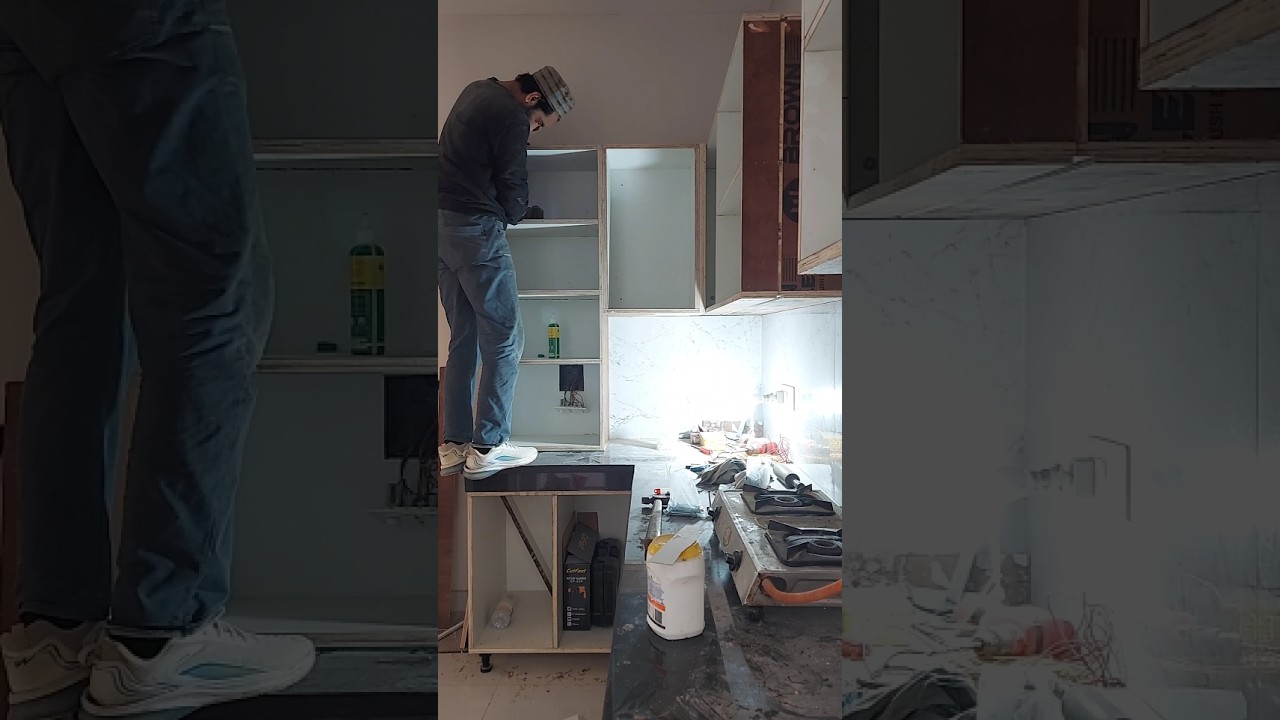 “2 BHK Modular Kitchen – Making Process Step by Step 🔨✨” 