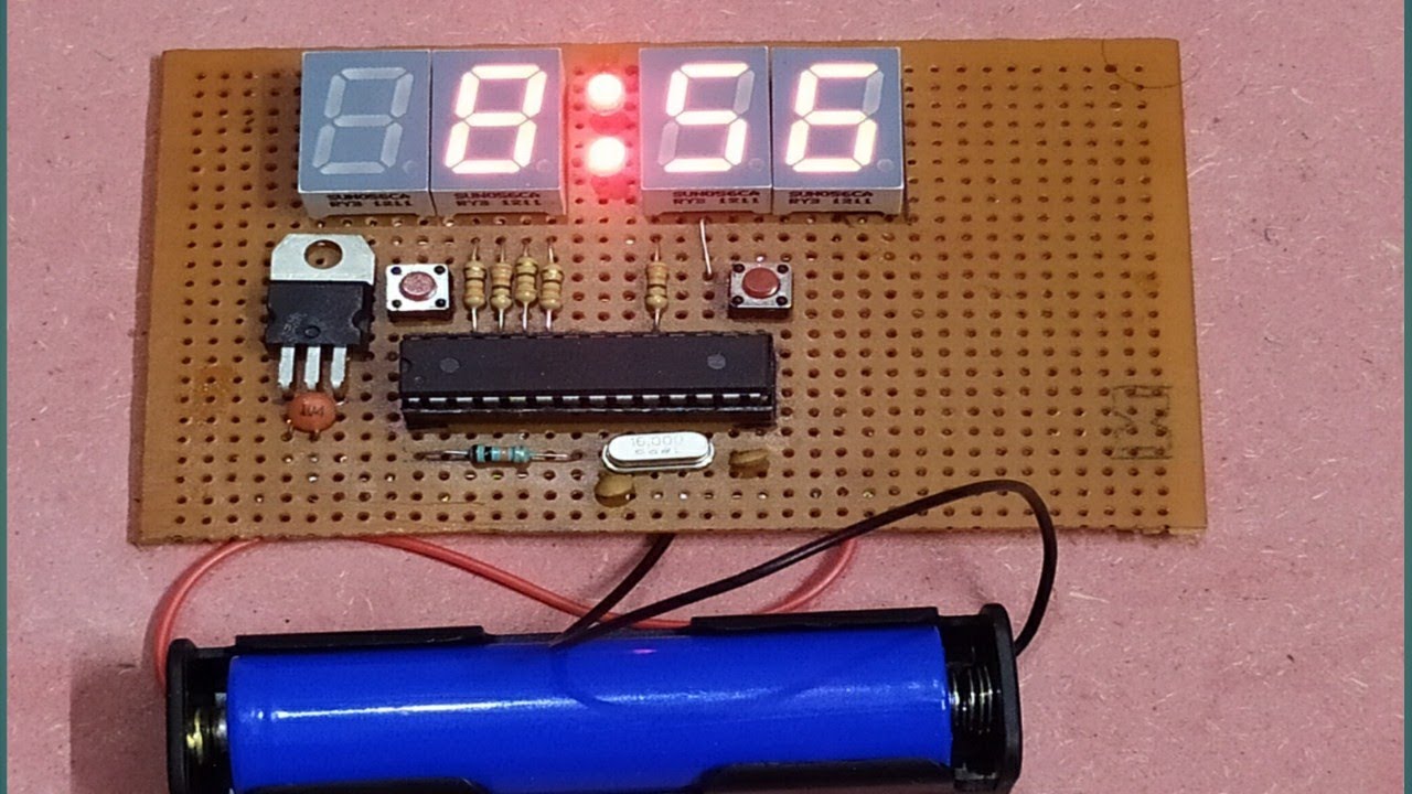 How To Make Seven Segment Digital Clock ll Seven Segment Digital Clock ll Digital Clock Atmega328p