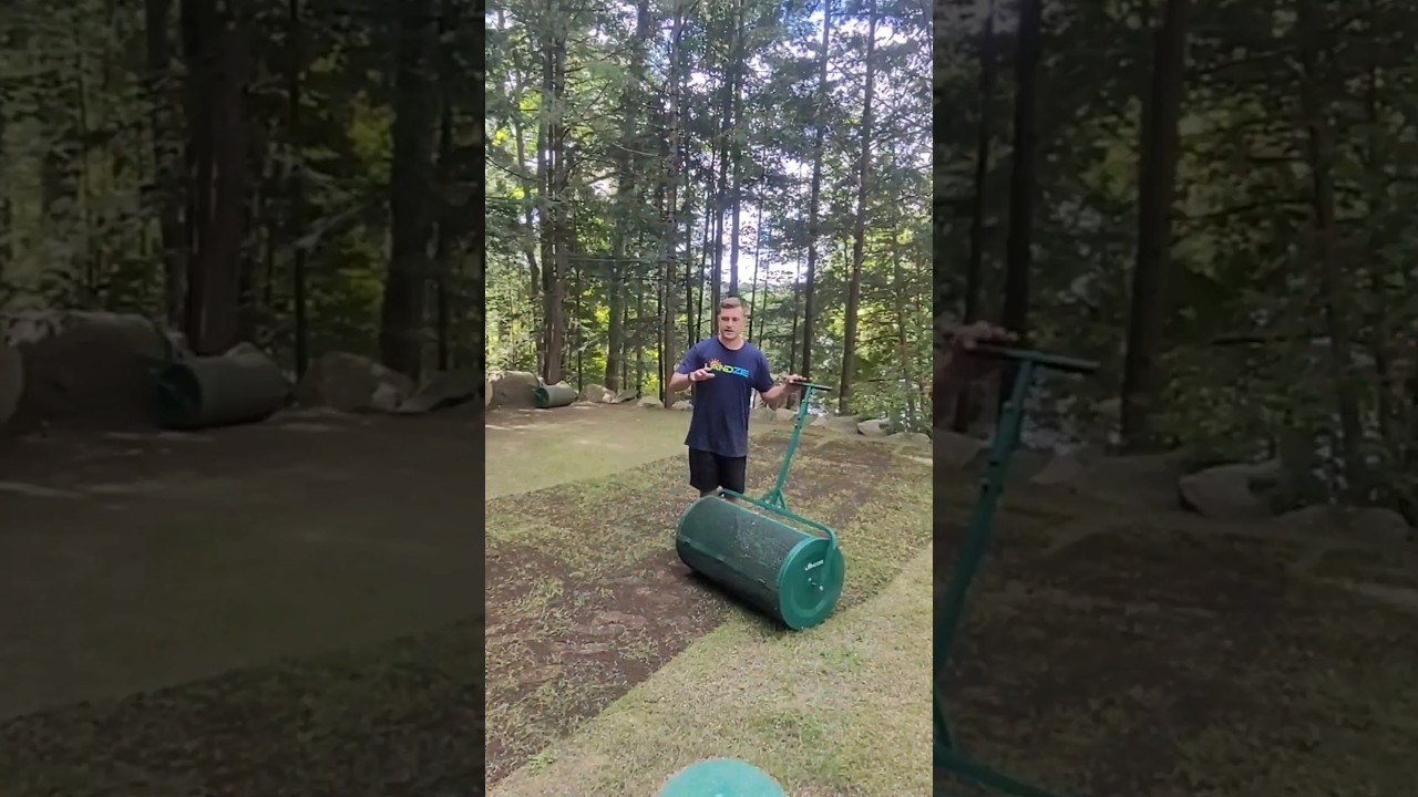 This is the easiest way to top dress your yard. #yardwork #lawncare #yardtips #topdressing #grasstip