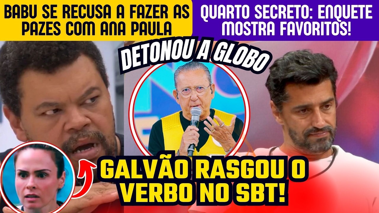 🔴 BBB26: Enquetes do Paredão Falso; Galvão DETONA Globo; Babu se mete em nova treta