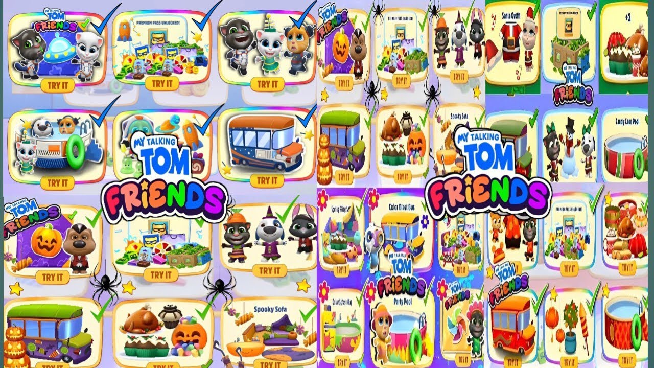 🌈😱All😻Lunar,💥Holi🌲Christmas🚀Space🌺Spring🌼Summer🎃Halloween Rewards Completed💥Talking Tom Friends😱🌺💥🌈
