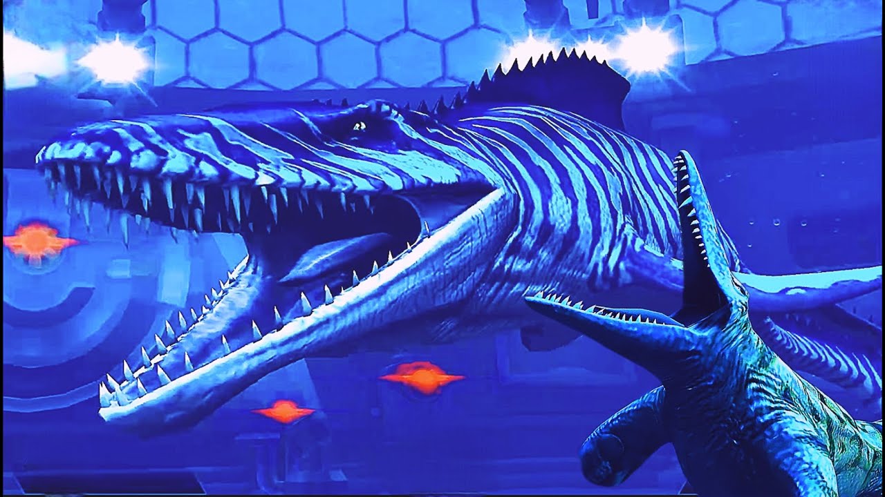 MOSASAURUS VS SPINOSAURUS REBIRTH IN JW | Jurassic World The Game - Aquatic Battle Gameplay