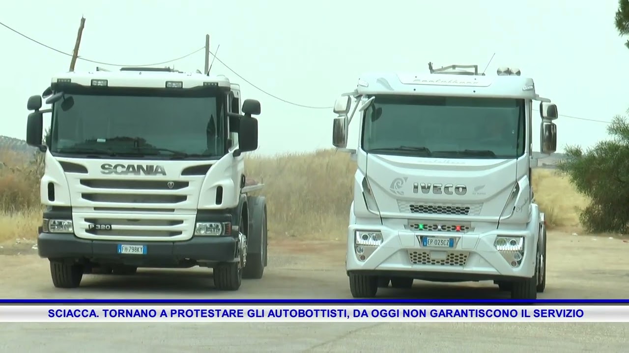 SCIACCA  TORNANO A PROTESTARE GLI AUTOBOTTISTI, DA OGGI NON GARANTISCONO IL SERVIZIO