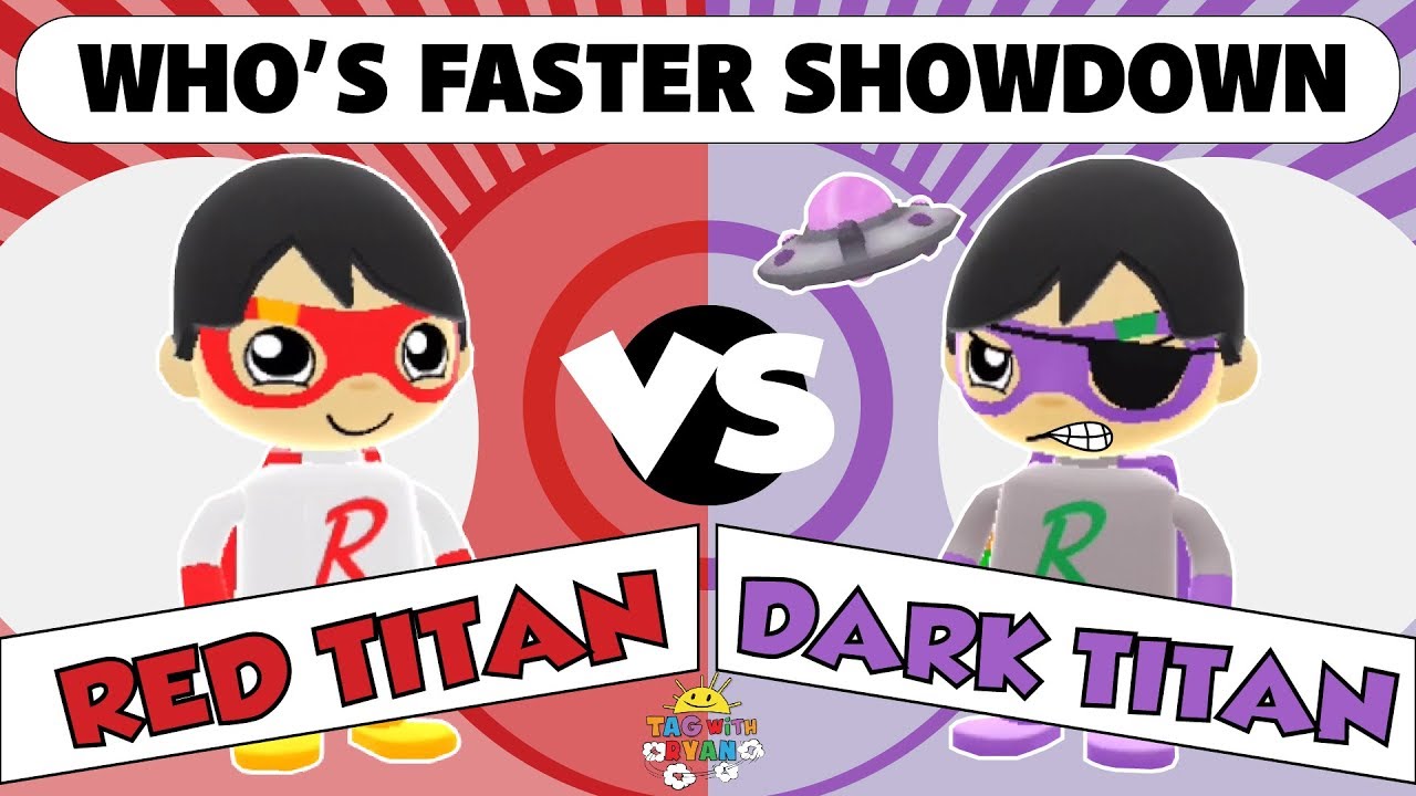 Tag with Ryan - Red Titan Vs Dark Titan | Who's Faster