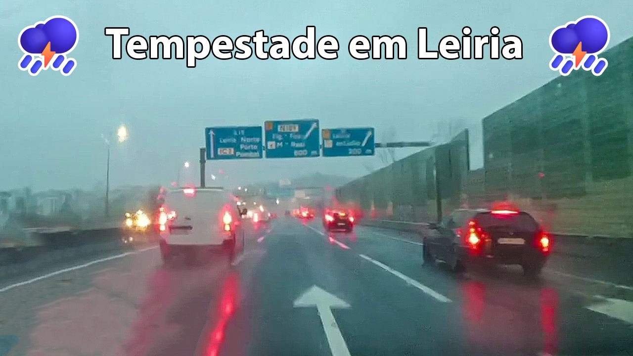 Trânsito muito complicado em Leiria na A19 e N109  ⛈️ Tempestade em Leiria