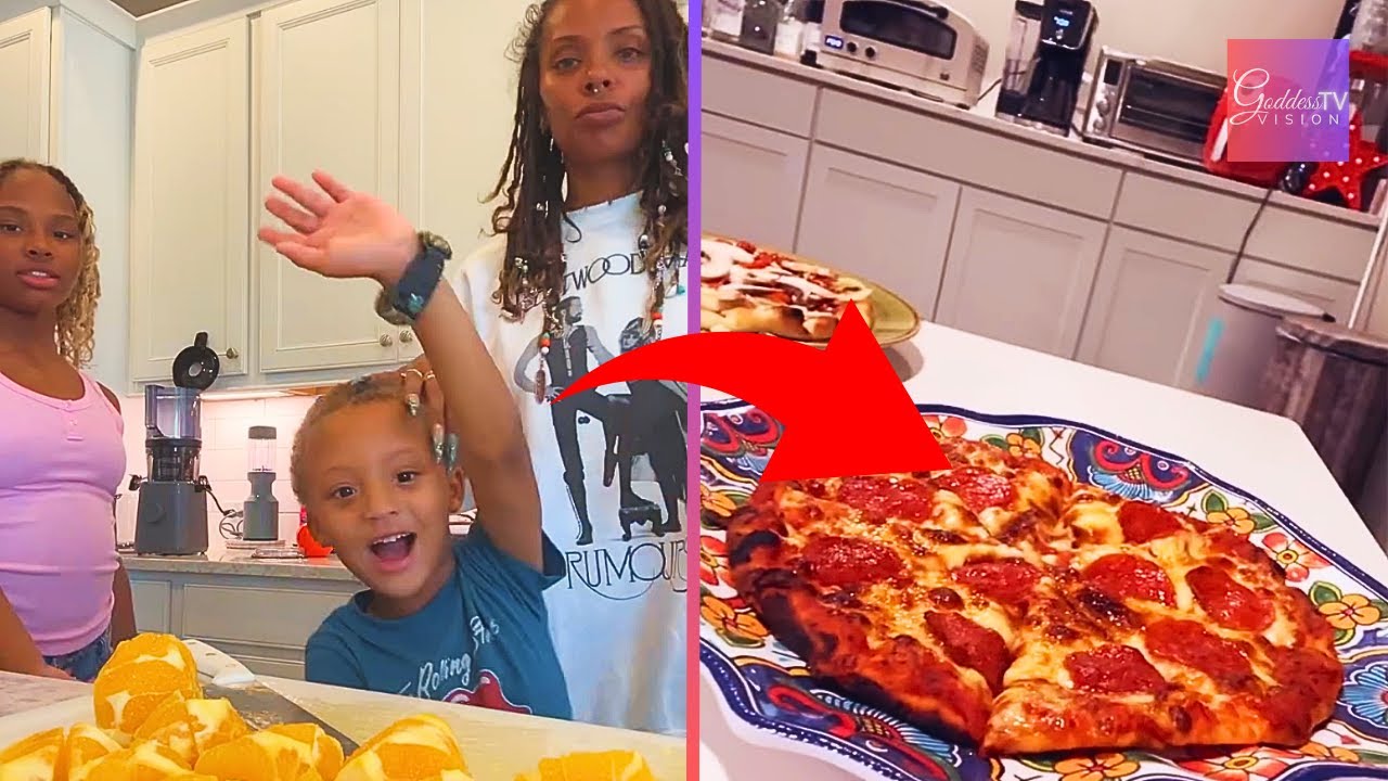EVA MARCILLE Cooks HOMEMADE Pizza & OJ For HER BABIES!! 😍🍕🍊
