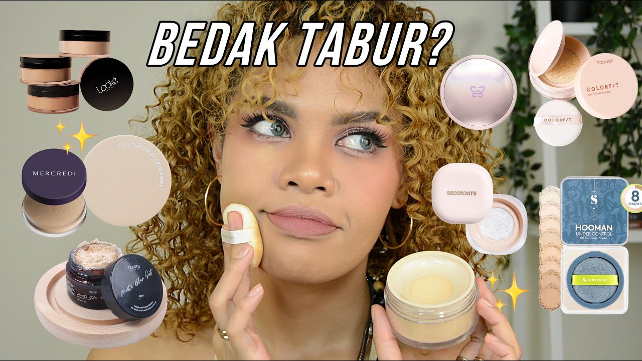 BEDAK TABUR TERBAIK YANG MANA?? Review 8 Loose Powder Lokal!! BLP, Mercredi, MOP, Wardah dll
