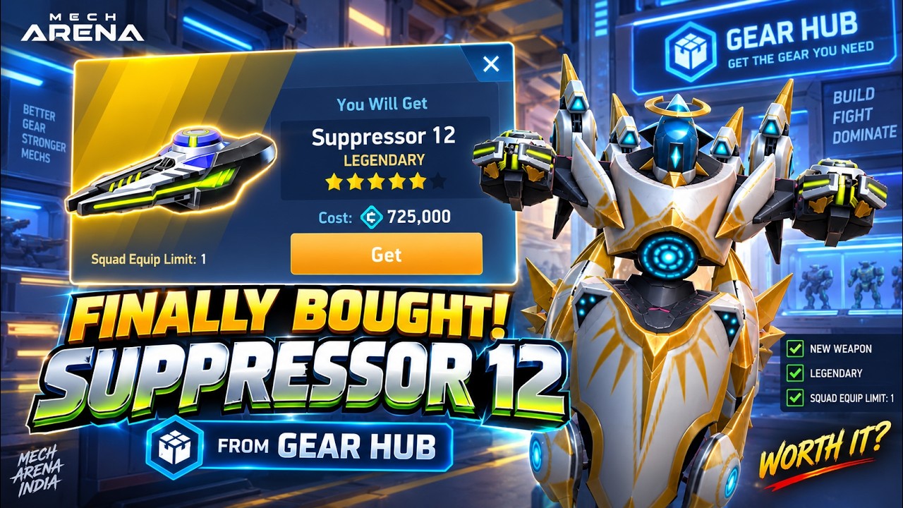 I FINALLY UNLOCKED SUPPRESSOR 12! 😱🔥 750K CREDITS&hellip; WAS IT WORTH IT?! | Mech Arena