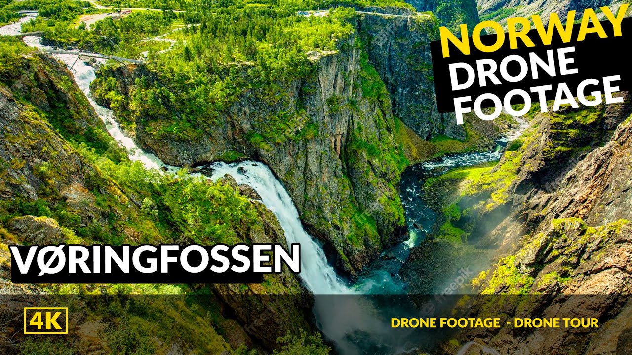 Majestetisk foss Voringfossen, Norge
