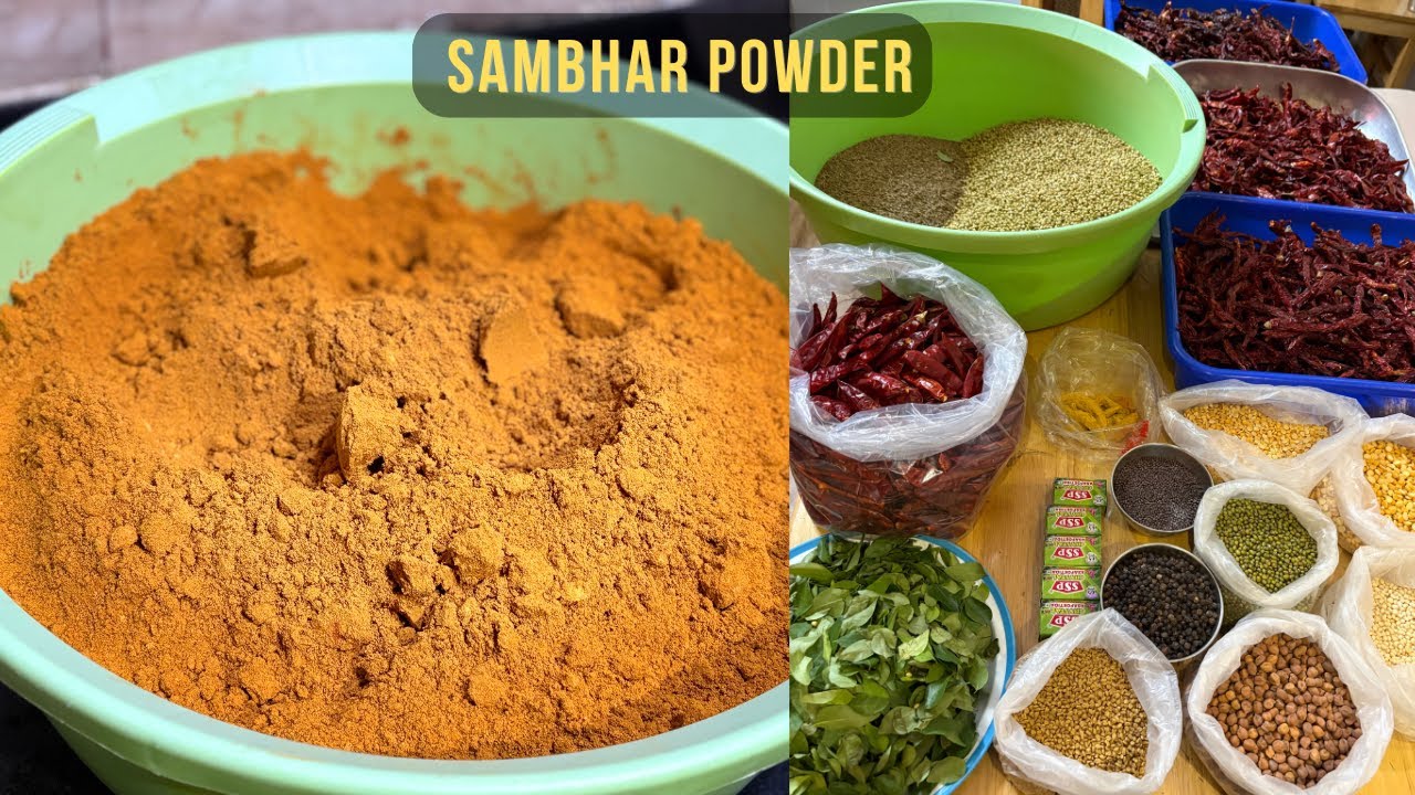Pure & Fresh Aromatic Sambhar Powder at HOME, made from selected fragrant spices, SAMBHAR PODI