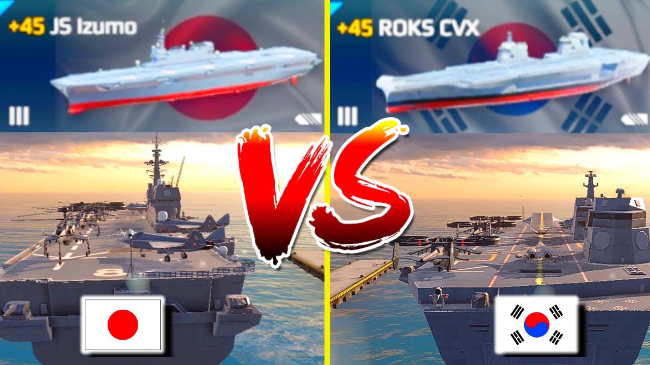 Japan VS Korea - JS IZUMO VS ROKS CVX - Modern Warships