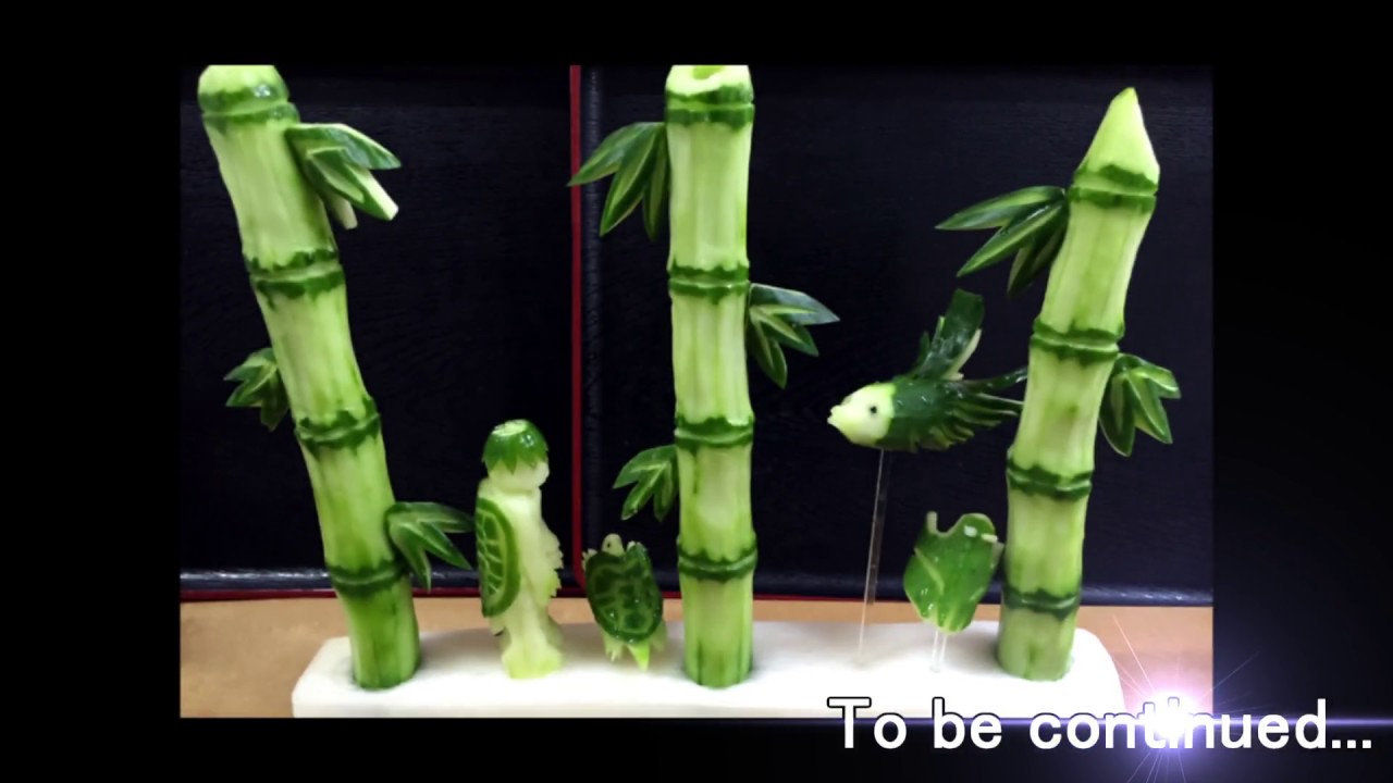 飾り切りNo1/松きゅうり＆キキョウ/Japanese Vegetable carving of Cucumber/