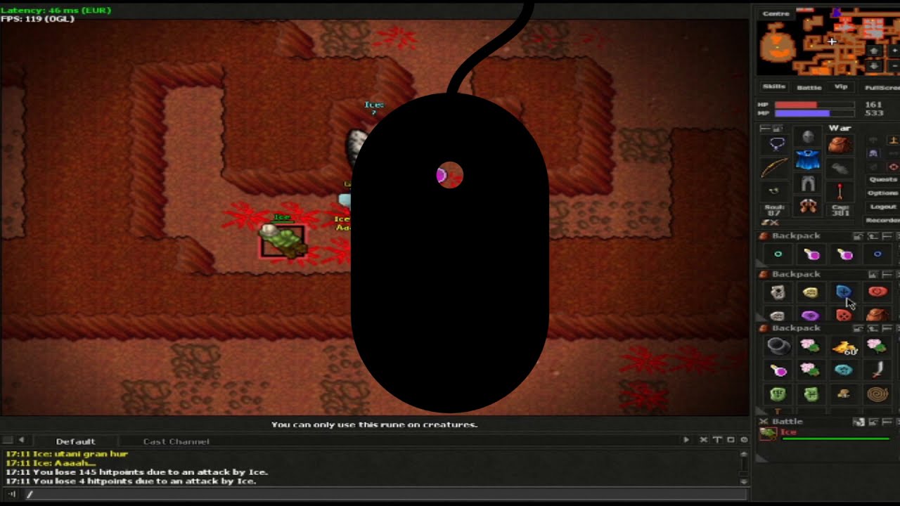 Ice = pro player or bot player who scared play without  use mana shielding?