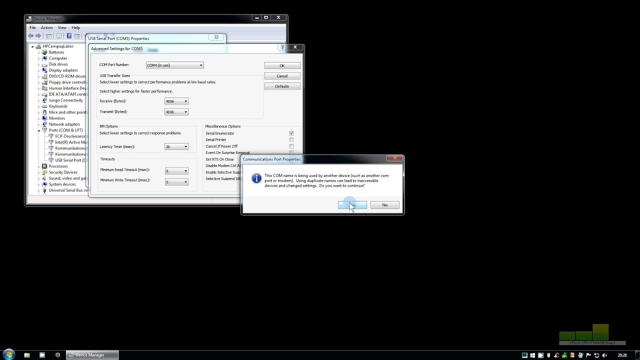 Установка адаптера USB-COM-порта и настройка COM-порта