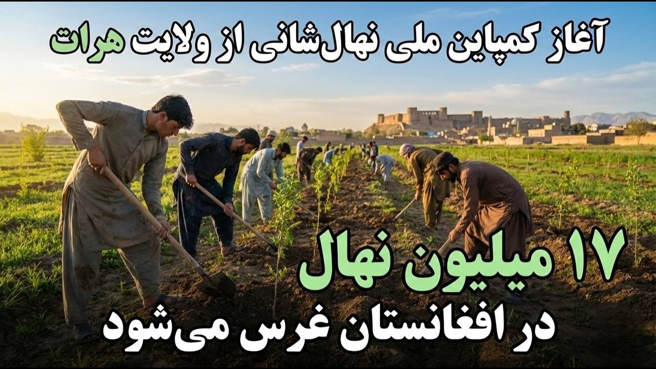 اغاز کمپاین ملی نهال‌شانی از ولایت هرات | ۱۷ میلیون نهال در افغانستان غرس می‌شود.