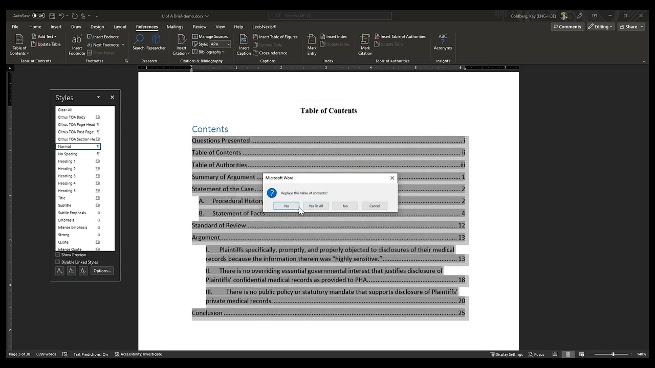 Lexis for Microsoft Office - Appellate Brief Demo