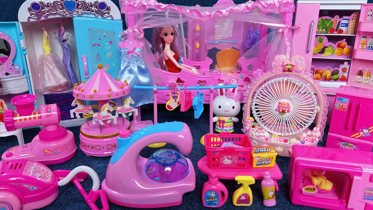 13 Minutes Satisfying with Unboxing Barbie Princess Bedroom ＆ Furniture Collection Toy Review | ASMR
