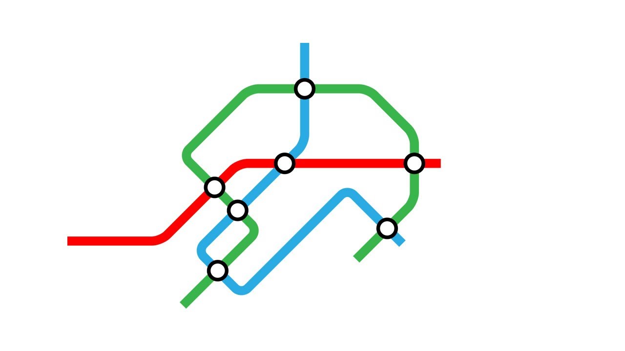 Illustrator tutorial: Lines with Rounded corners, Metro/subway map