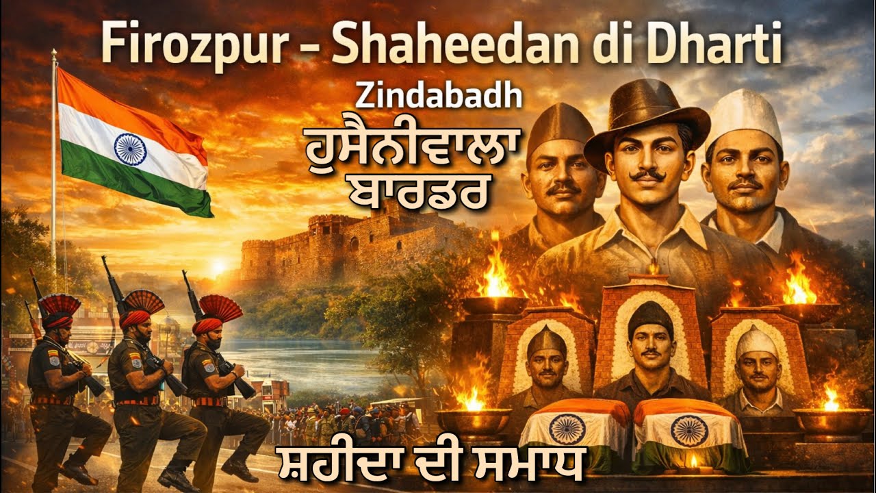 ਹੁਸੈਨੀਵਾਲਾ ਬਾਰਡਰ ਅਤੇ ਸ਼ਹੀਦਾ ਦੀ ਸਮਾਧ ...