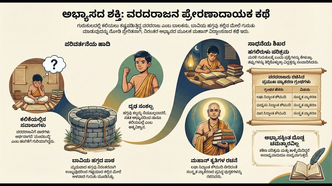 ವರದರಾಜನ ಕಥೆ | ನಿರಂತರ ಅಭ್ಯಾಸದ ಶಕ್ತಿ | Kannada Motivational Story