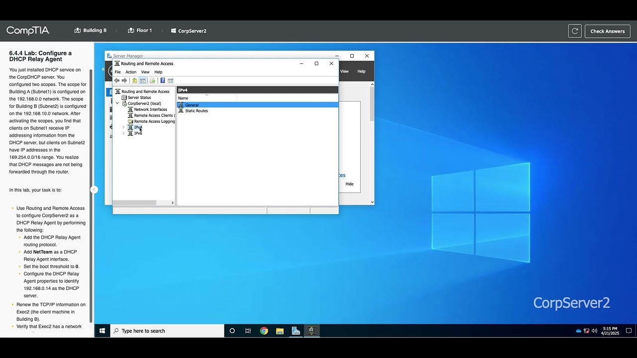 6.4.4 Configure a DHCP Relay Agent