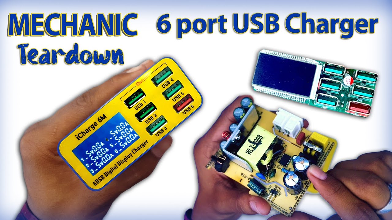 MECHANIC 6 PORT USB icharge 6M QC 3.0  CHARGER TEATDOWN @FD_Mobile #mobilerepairing