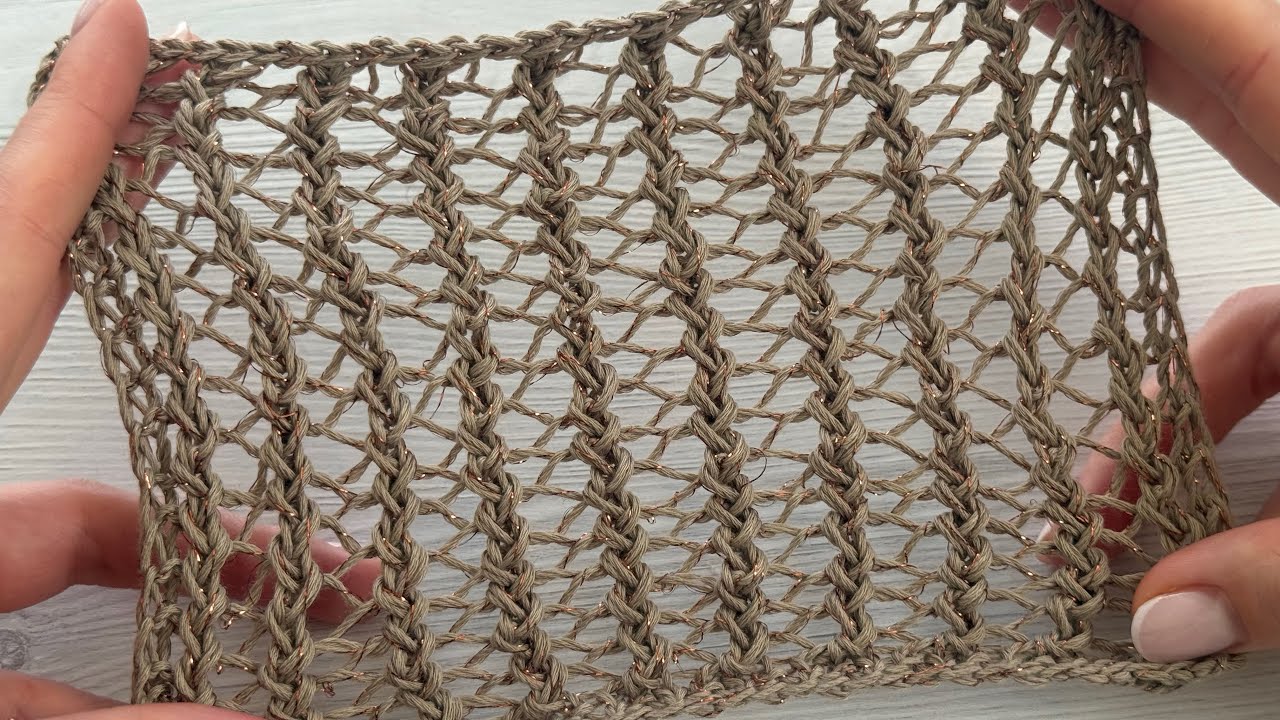 Strickmuster „Netz“ Nur 2 Reihen Für Anfänger Узор «сеточка» спицами | Всего 2 ряда | Для новичков