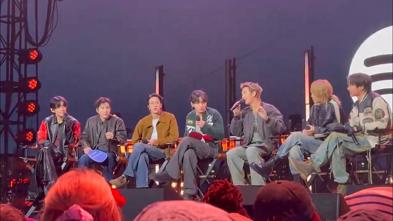 BTS at the &lsquo;Spotify x BTS: SWIMSIDE&rsquo; event in NYC today