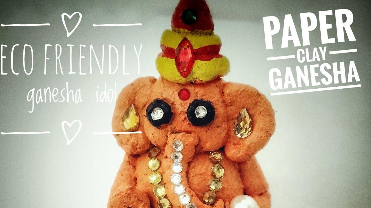 #ArtPlanetByPooja #Ganeshaidol /Paper clay Ganesha idol making at home/Eco friendly/गणपति बप्पा