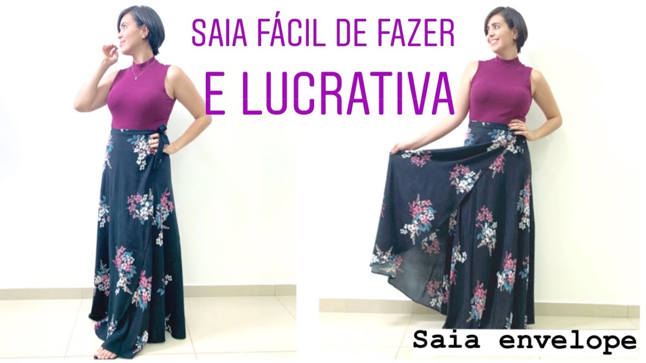 Ganhe mais de R$60,00 de lucro fazendo essa SAIA ENVELOPE!