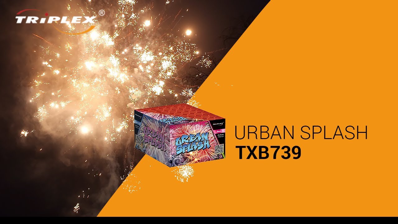FAJERWERKI TXB739 36S 0.8&Prime; BATERIA URBAN SPLASH F2 TRIPLEX FIREWORKS