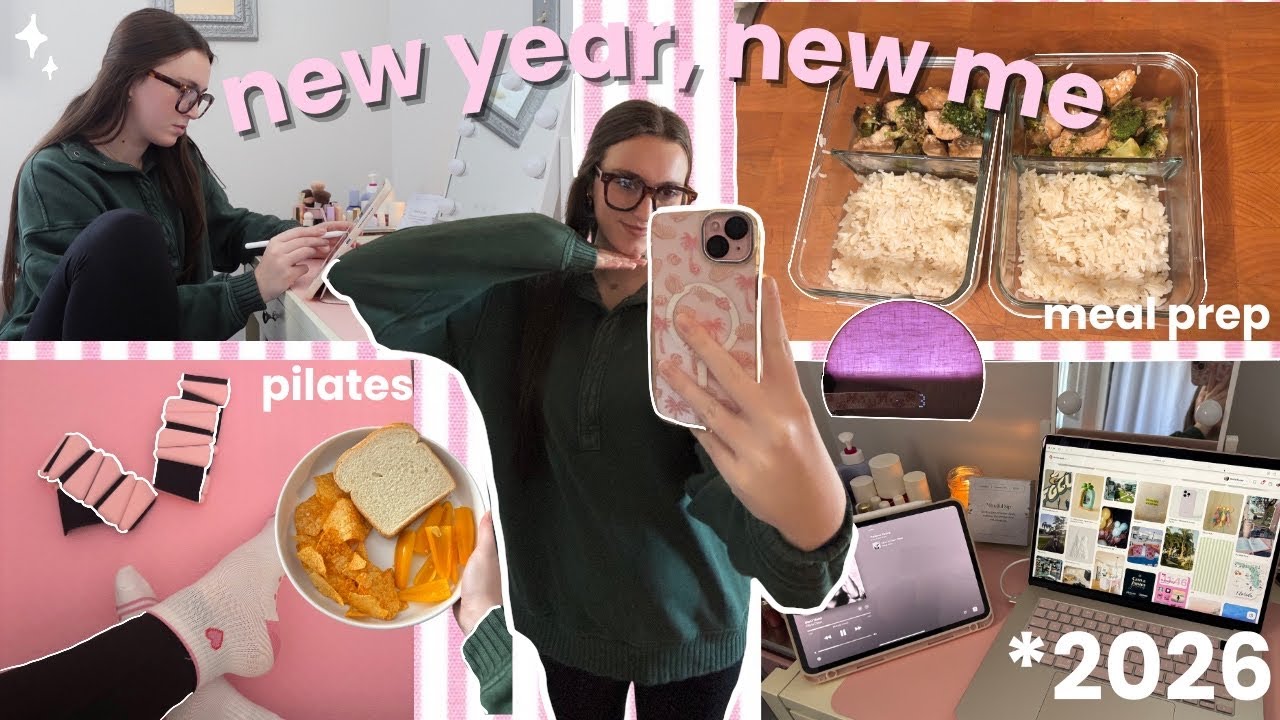 NEW YEAR, NEW ME VLOG | rebrand, reset, pilates 🎧🧘🏻‍♀️💻 *productive