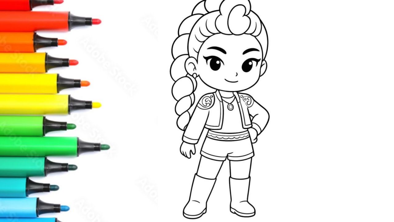 Kpop Demon Hunters Rumi Drawing, Painting & Colouring for Kids and Toddlers_ Child Art | Rumi KPop