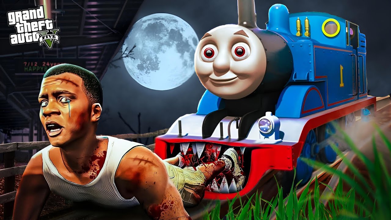Scary Clashed Train Killed Franklin & Shinchan in GTA5