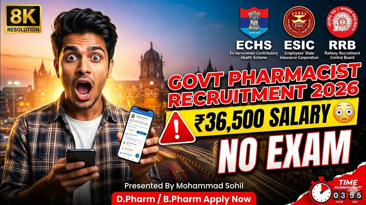 Pharmacist Govt Job 2026 🔥 No Exam | ₹36,500 Salary | Mumbai Vacancy | Apply Fast | #govtjobs2026