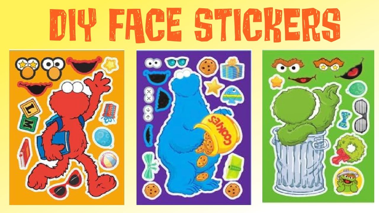 Sesame Street DIY Face Stickers with Elmo and Cookie Monster