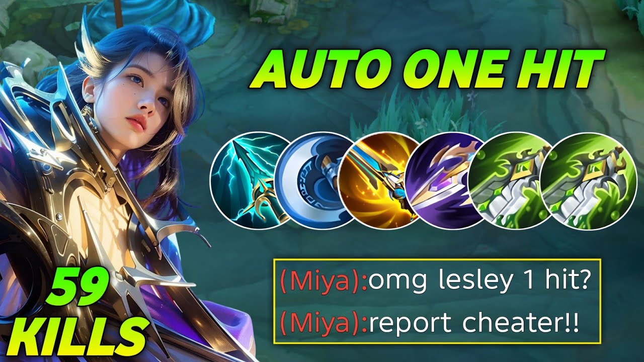 59 KILLS🔥 IN 3 GAMES BEST 1 HIT BUILD FOR GOLD LANE LESLEY 🥵 Mobile Legends