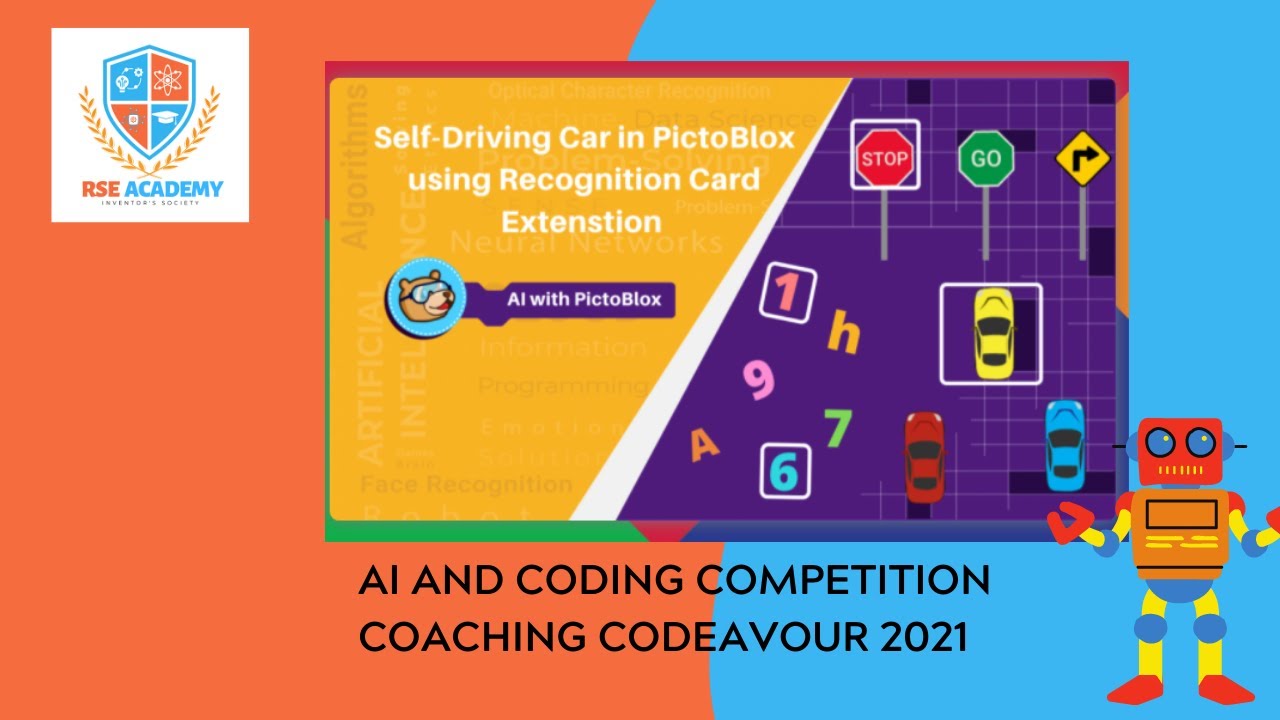 Self Driving Autonomous Car in PictoBlox Using Recognition Card Extension (Codeavour 2021)