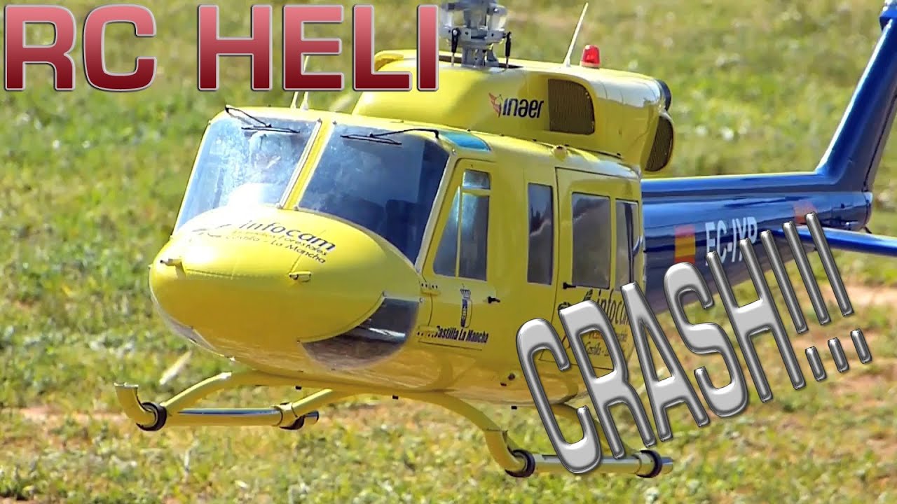 Big Scale RC Bell 212 Crash! HD
