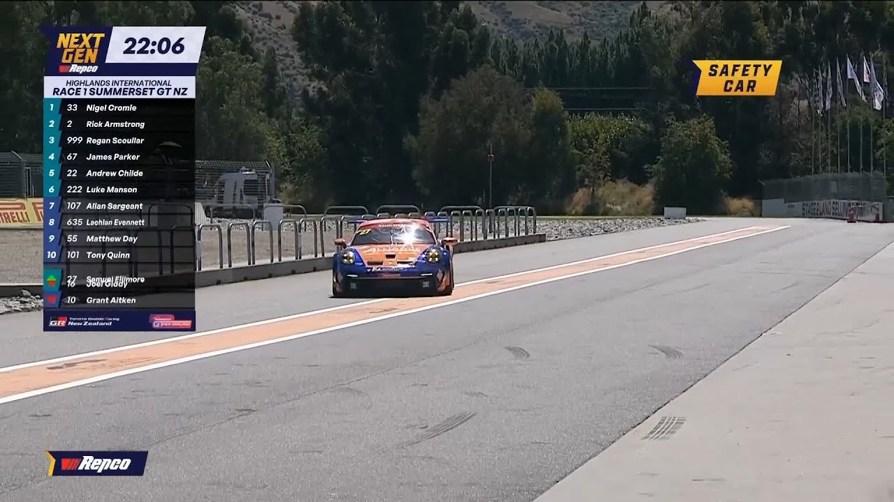 Race 1 Fillmore Crash - Summerset GT NZ Championship - New Zealand Grand Prix