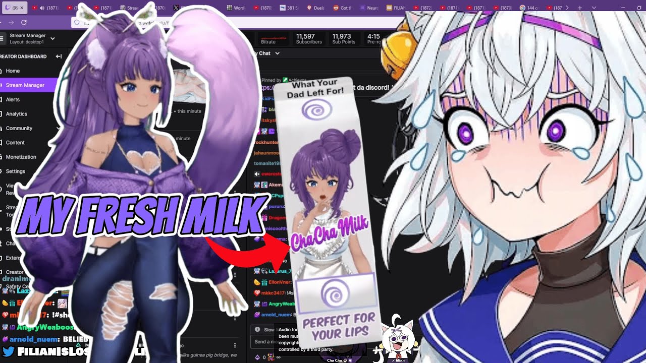 Chacha made her OWN MILK for Filian