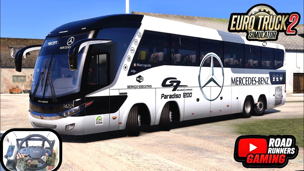 ETS2 Bus | Smooth Ride G7 Mercedes 8x2 Bus Drive on Extreme Town Roads | Euro Truck Simulator 2