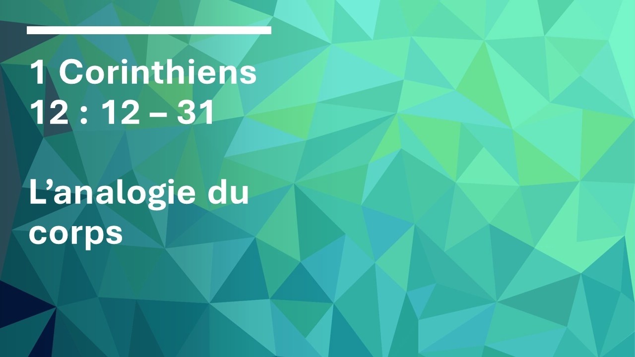 1 Corinthiens 12 : 12 - 31 - L'analogie du corps
