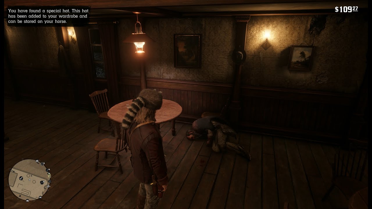 Classic Raccoon Mountain Hat. Red Dead Redemption 2, 4K.